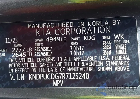 2024 Kia Sportage Hybrid Lx z USA, uszkodzony, nr VIN KNDPUCDG7R7125240